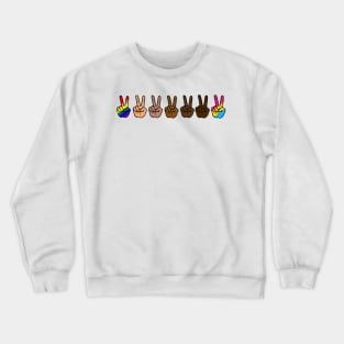 V Sign Gay Rainbow LGBTQ Pansexual Crewneck Sweatshirt